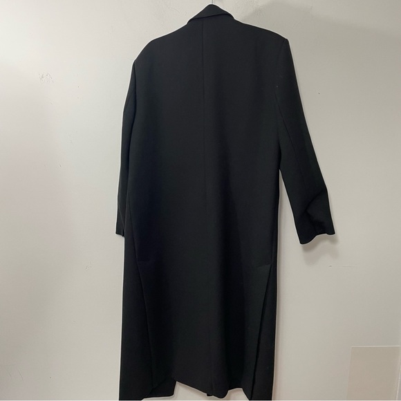 Sandro Black wool blend winter  Trench Coat size 10 - Picture 2 of 10